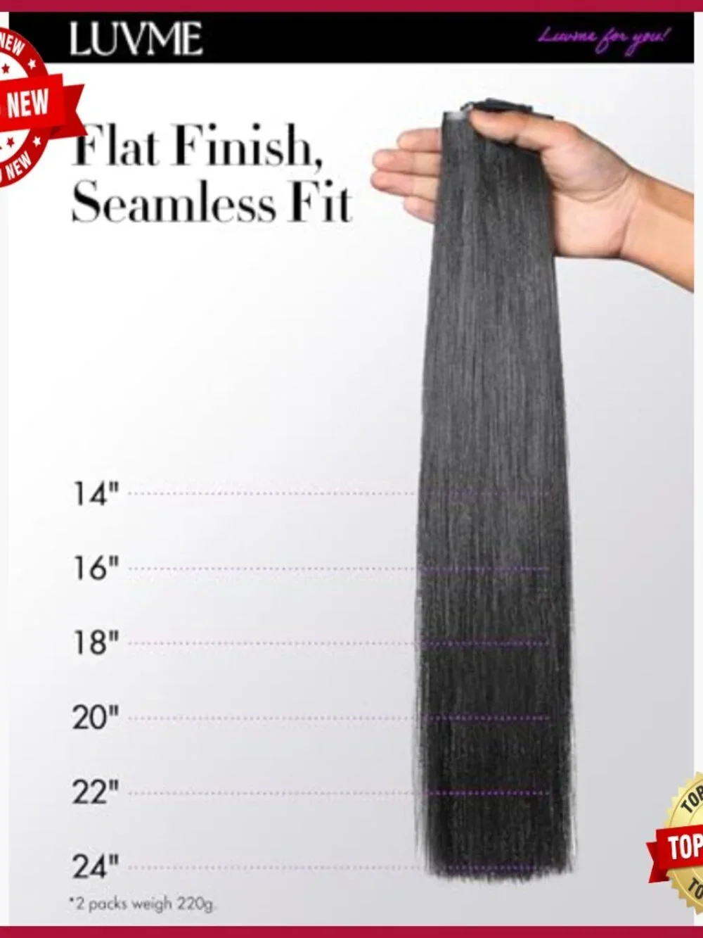 16 Inch Human Hair Clip-In Extensions 110g Seamless Volume